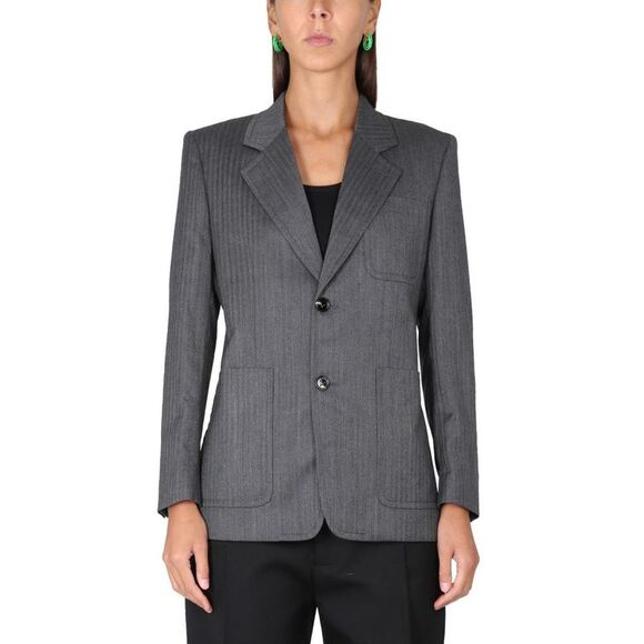 BOTTEGA VENETA Jackets & Blazers - BOTTEGA VENETA Pinstripe Wool Blend Blazer Women MULTICOLOUR Coats & Jackets